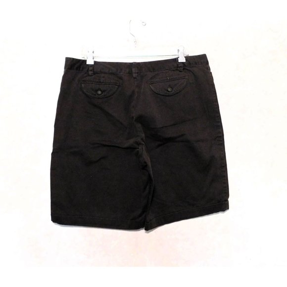 George Shorts Ladies 16 Dark Chocolate Brown Flat Front Cuffed Hem Cotton Blend - Picture 4 of 8
